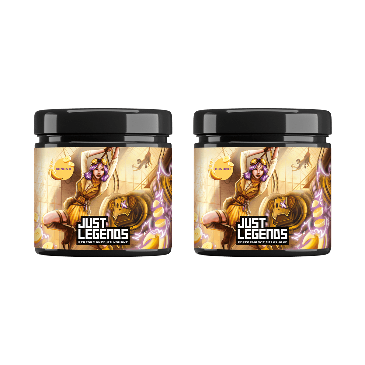 Just Legends Milkshake Double Pack | Funktionaler, veganer Multipack auf Pulverbasis ohne Zucker, mit wenig Kalorien, vielen Vitaminen und natürlichen Aromen.