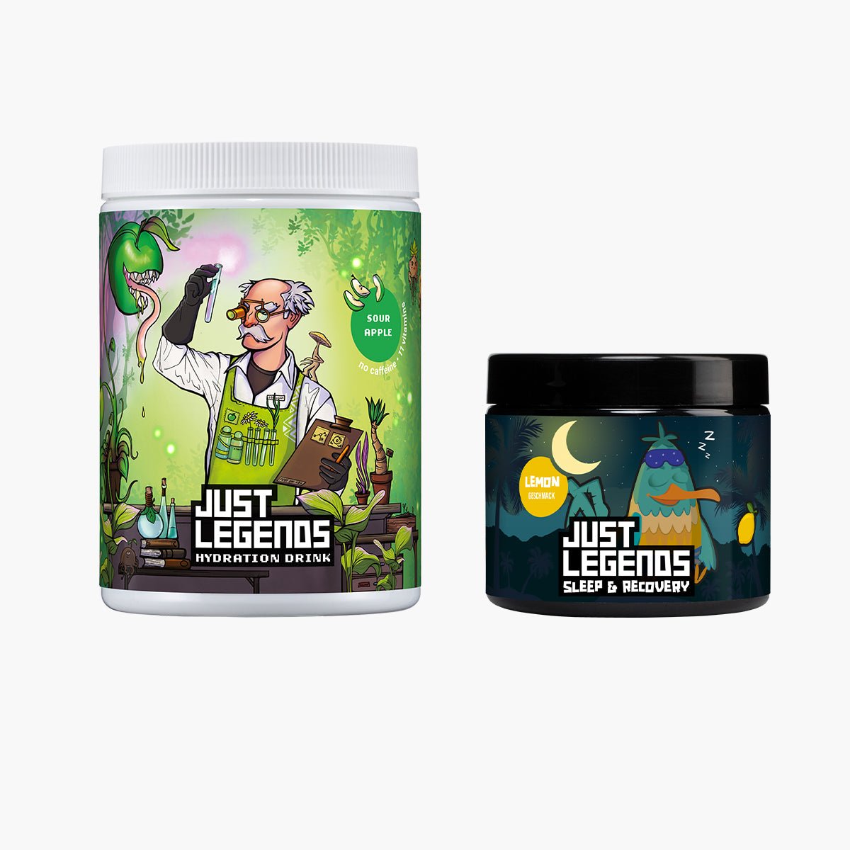 Just Legends Day & Night Hydration Bundle | Funktionaler, veganer Multipack auf Pulverbasis ohne Zucker, mit wenig Kalorien, vielen Vitaminen und natürlichen Aromen.