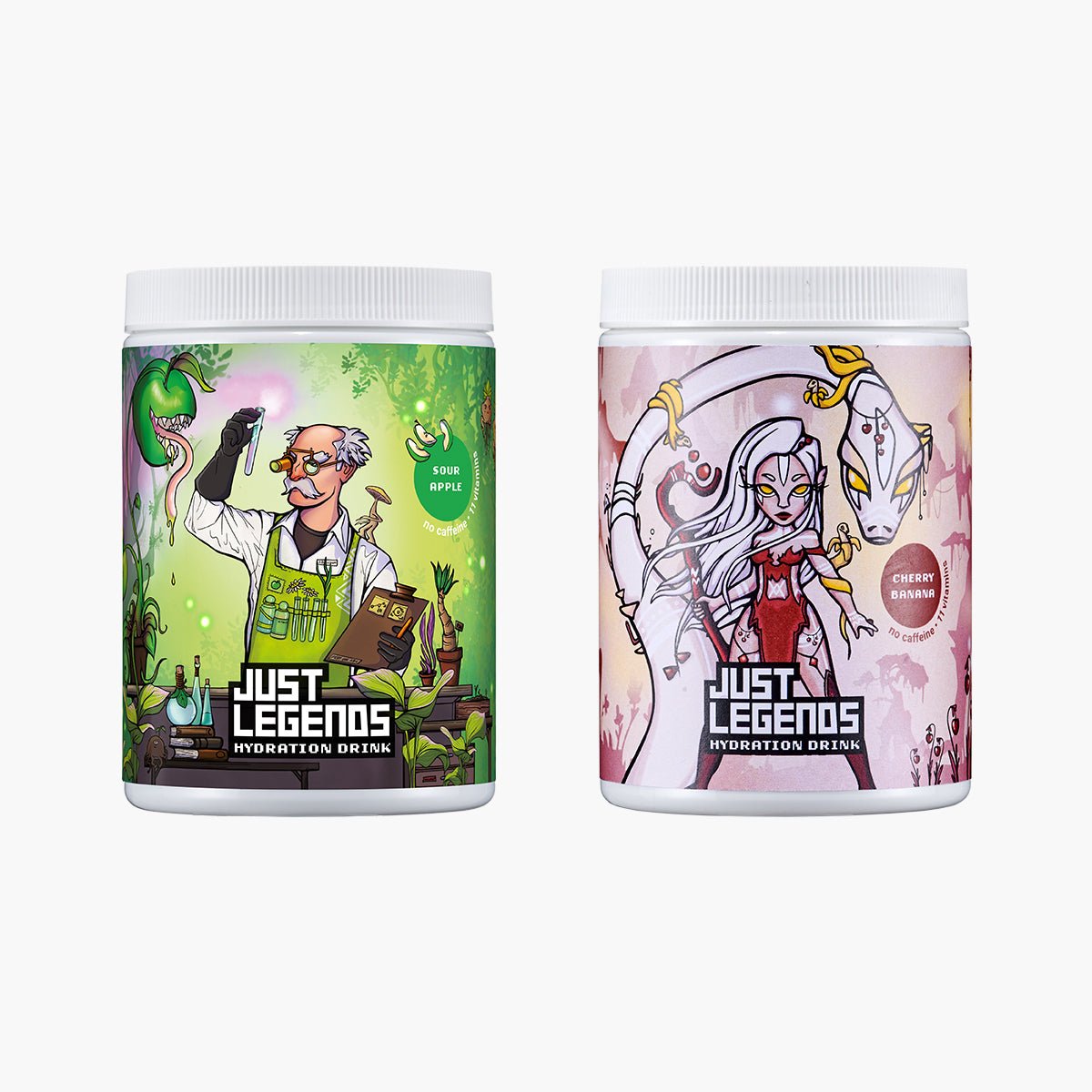 Just Legends Hydration Double Pack | Funktionaler, veganer Multipack auf Pulverbasis ohne Zucker, mit wenig Kalorien, vielen Vitaminen und natürlichen Aromen.
