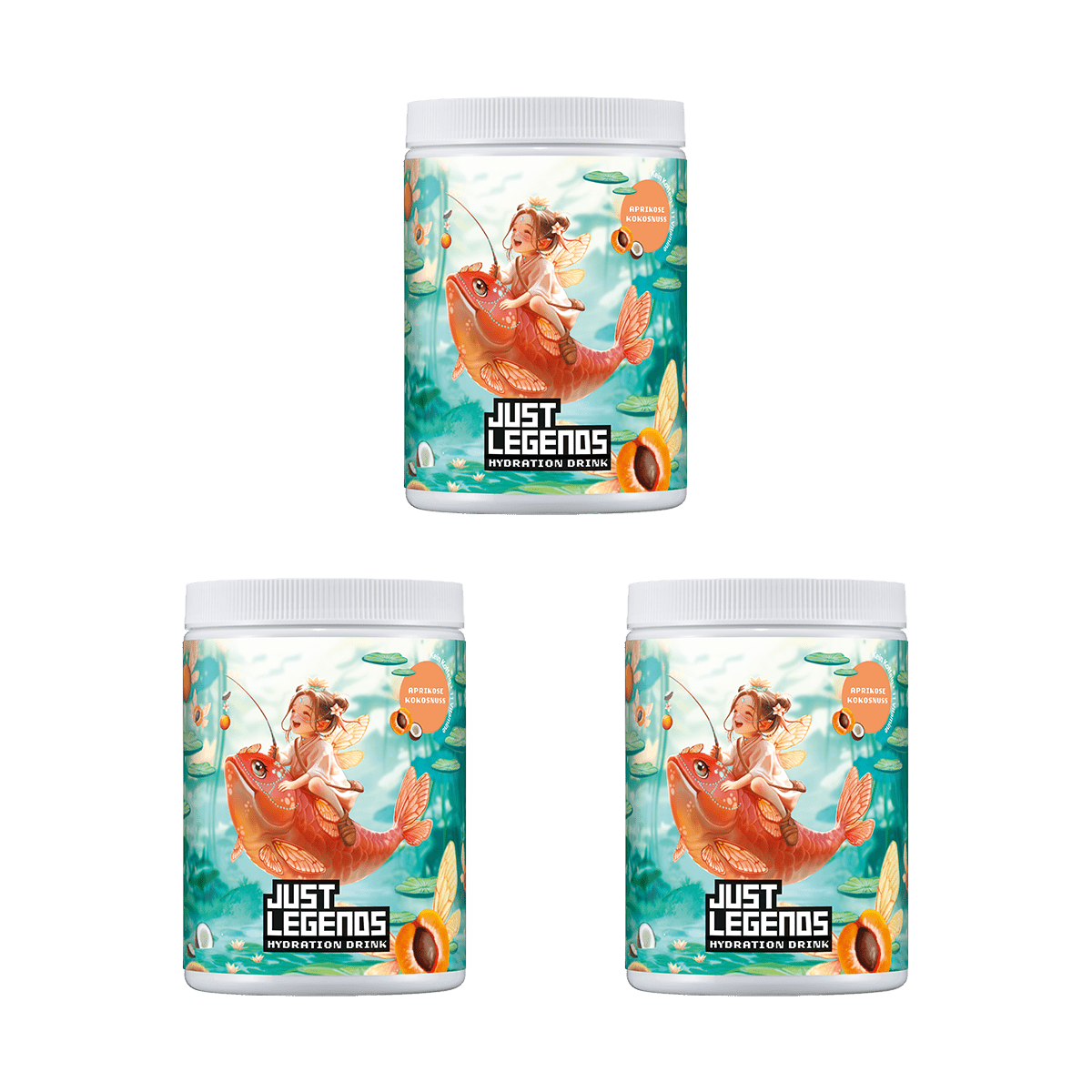 Just Legends Hydration Triple Pack | Funktionaler, veganer Multipack auf Pulverbasis ohne Zucker, mit wenig Kalorien, vielen Vitaminen und natürlichen Aromen.